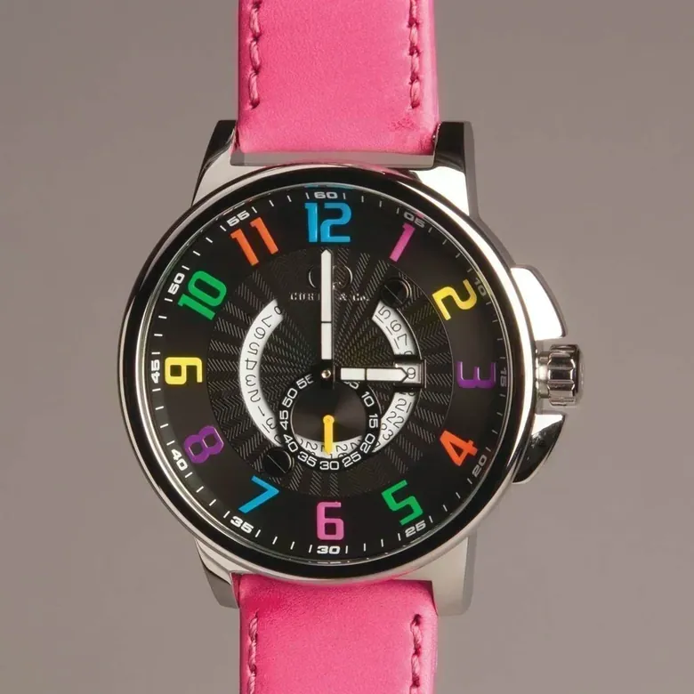 BIG TIME COOL (54mm) BLACK DIAL / COLOR NUMBERS / STAINLESS STEEL CASE