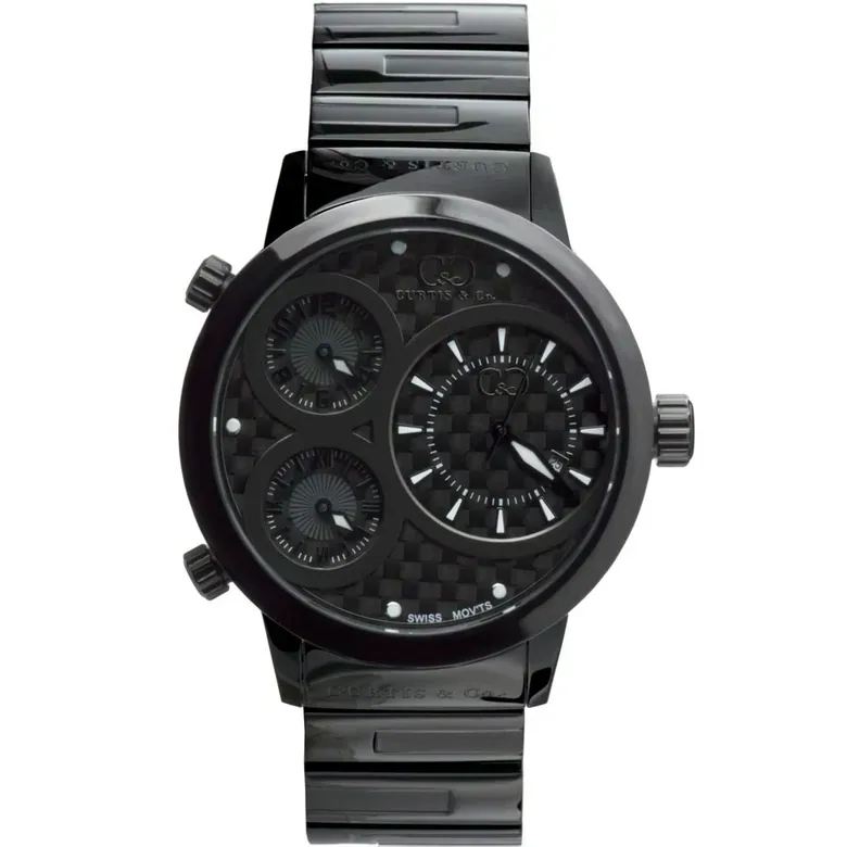 BIG TIME WORLD (42mm) BLACK CARBON FIBER DIAL / BLACK CASE
