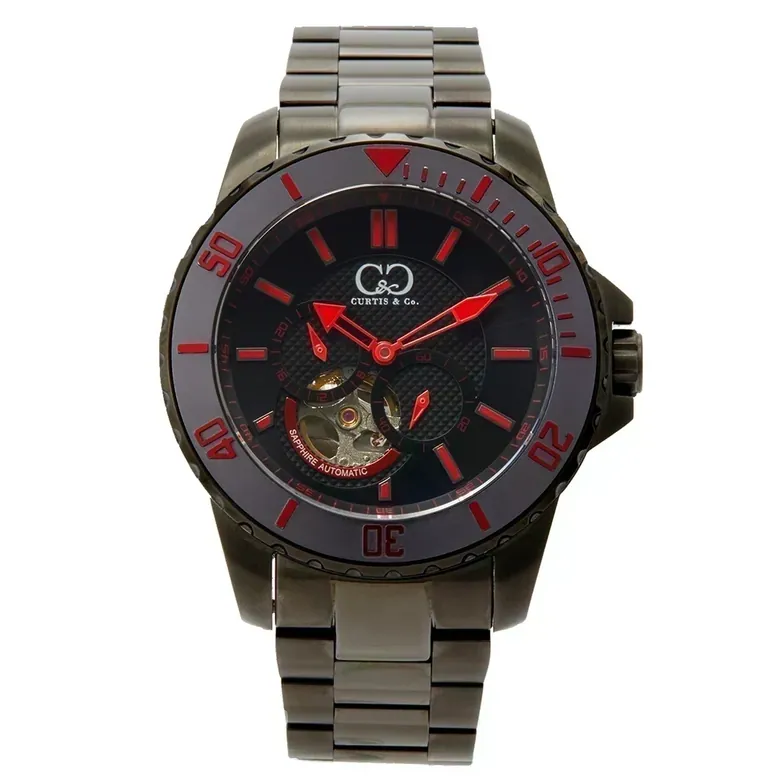BIG TIME ROYALE (45 mm) GUN METAL CASE / BLACK DIAL / RED ACCENT