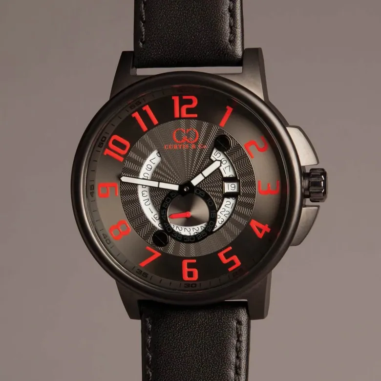 BIG TIME COOL (54mm) GUN METAL DIAL / RED NUMBERS / GUN METAL CASE