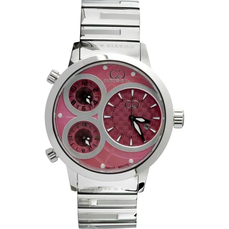 BIG TIME WORLD (42mm) PINK DIAL / STAINLESS STEEL CASE
