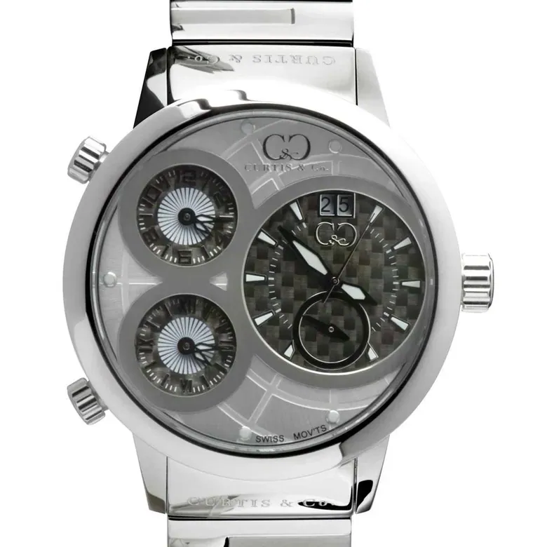 BIG TIME WORLD (57mm) GRAY DIAL / STAINLESS STEEL CASE