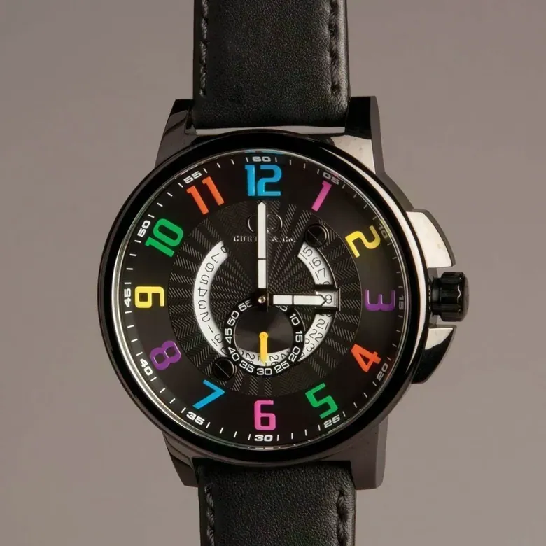 BIG TIME COOL (54mm) BLACK DIAL / COLOR NUMBERS / BLACK CASE