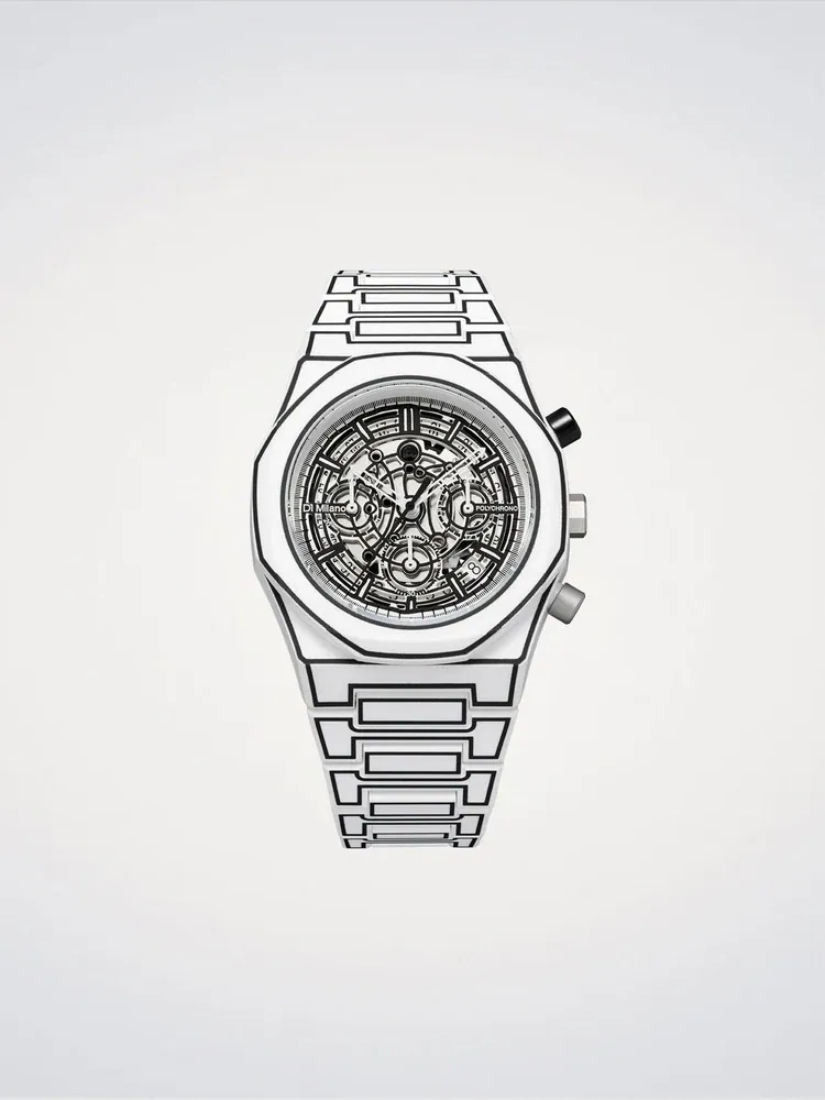 White Sketch Polychrono Watch