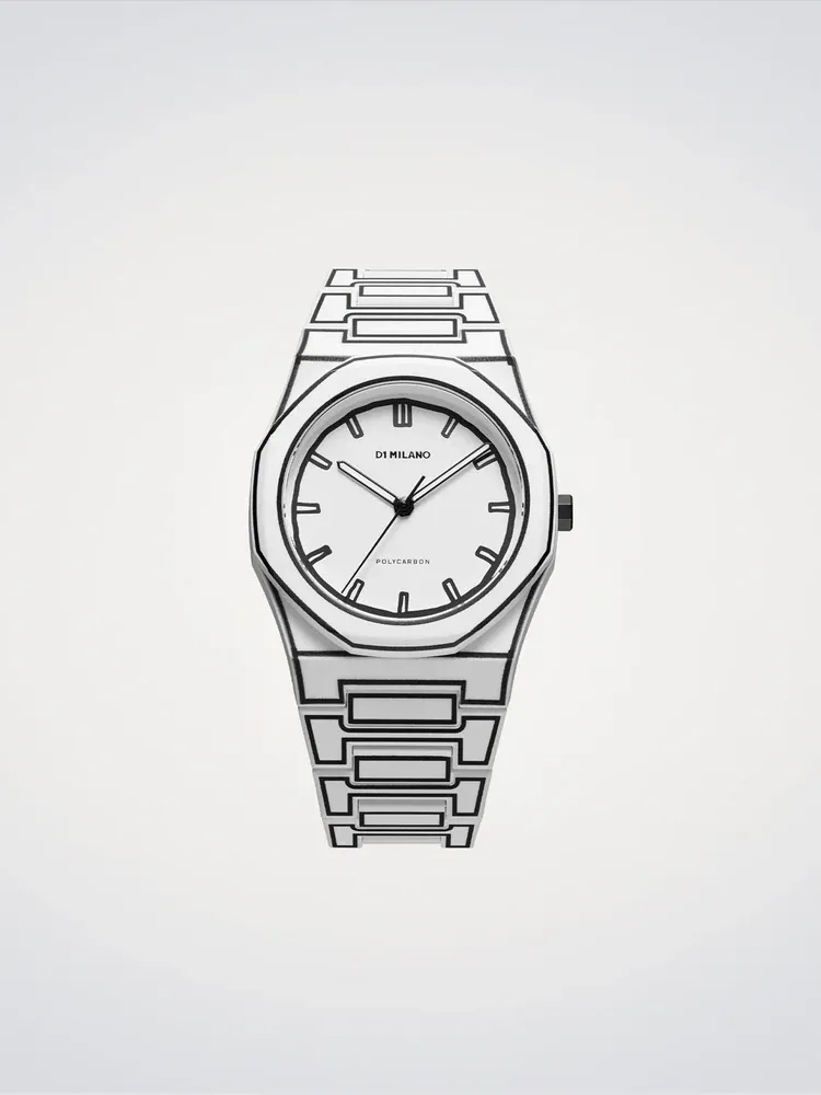 White Sketch Polycarbon Watch