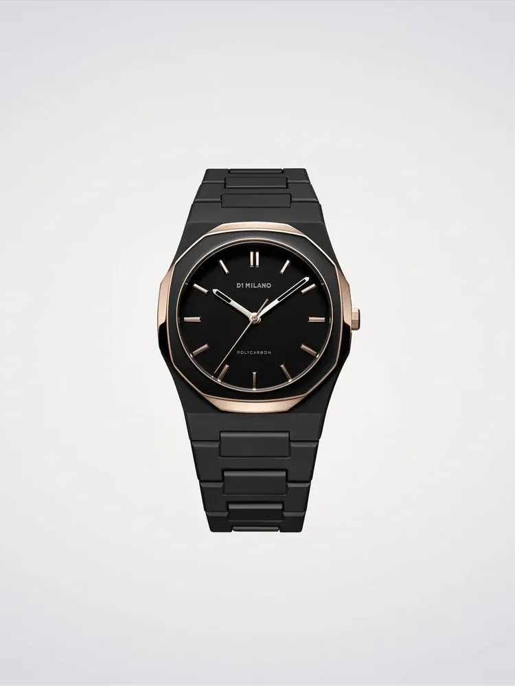 Black Mesh Polycarbon Watch