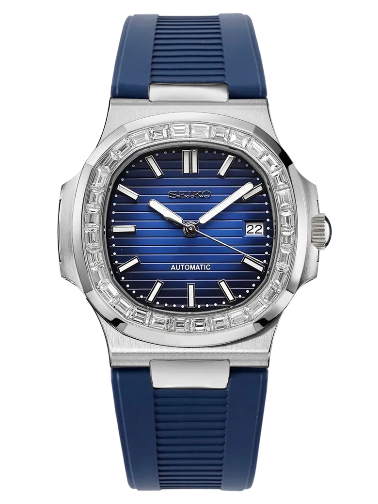 Seiko Nautilus Blue Dial Diamond Bezel
