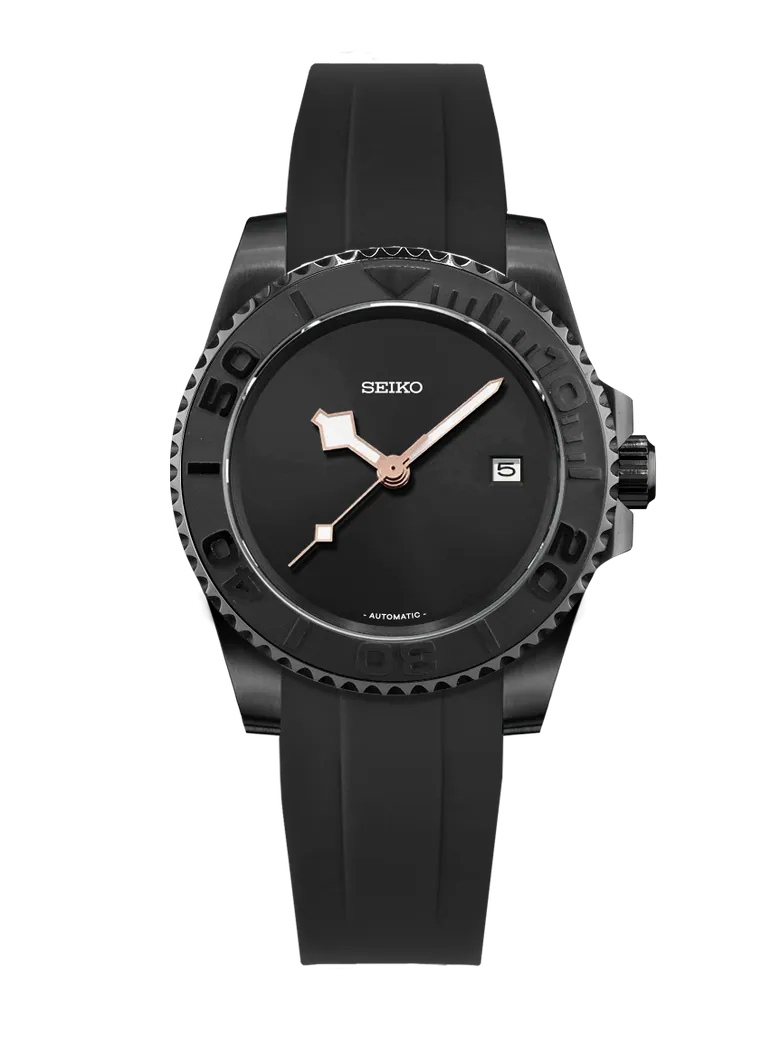  Seiko Yachtmaster All Black Mod
