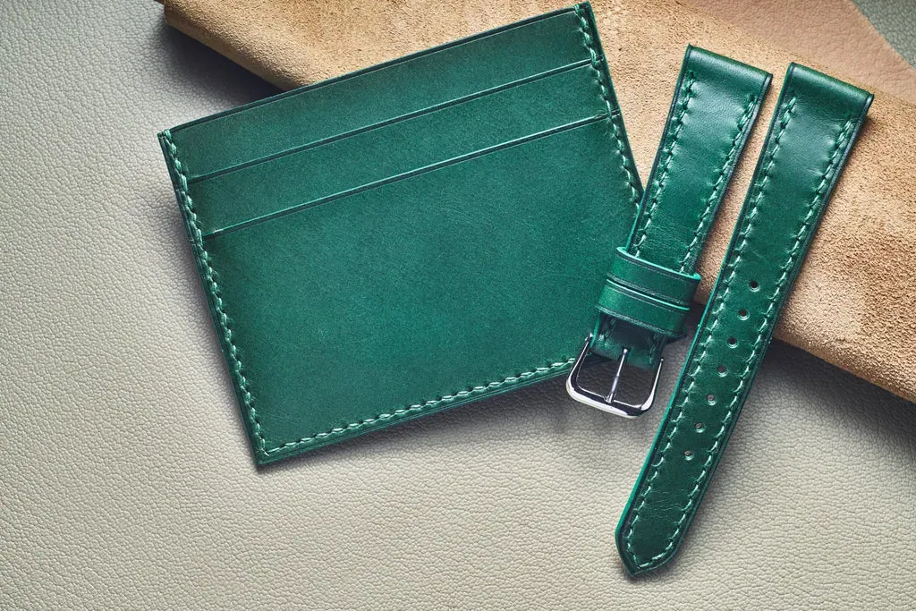 Racing Green Buttero Slim Card Case The perfect Green shade handmade
