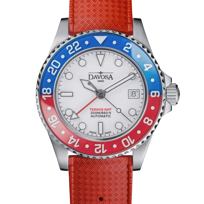 Ternos GMT Lucent Automatic 200m GMT White Blue-Red Red Rubber Watch 161.593.65
