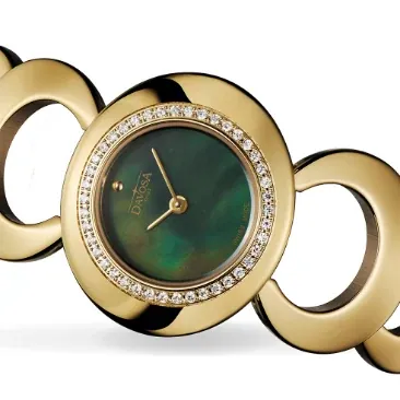 Vintage 60s Quartz Gold-Tone Black Executive Watch 16857170