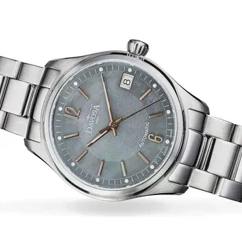 Newton Automatic Swiss-Made Grey Mother of Pearl Ladies Watch
