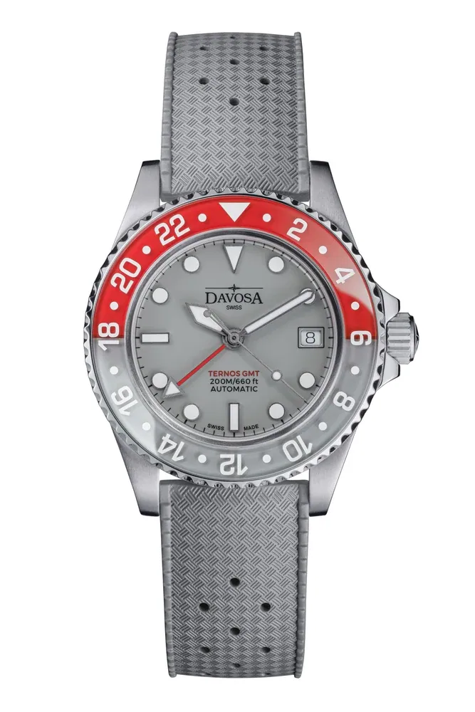 Ternos GMT Lucent Automatic 200m GMT Grey Grey-Red Grey Rubber Watch 161.594.15