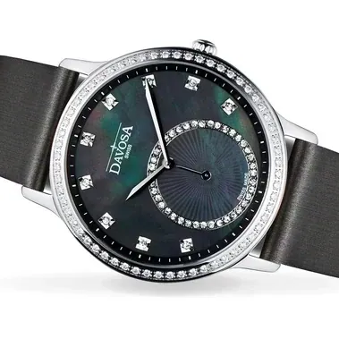 Audrey Quartz Swiss-Made Black Ladies Dress Watch 16755785