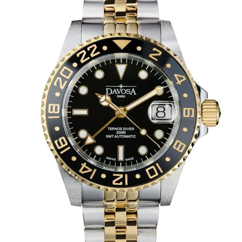 Ternos Ceramic Automatic GMT Black Gold Diving Watch 16159105 - Vault
