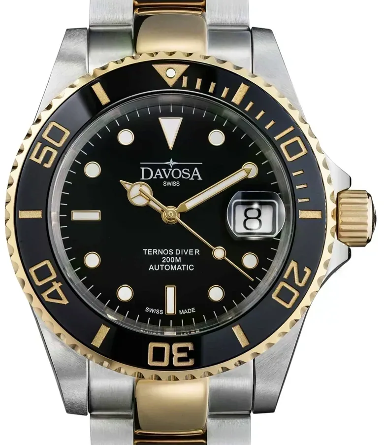 Ternos Ceramic Automatic Swiss-Made Black Gold Diving Watch 16155530 OUTLET