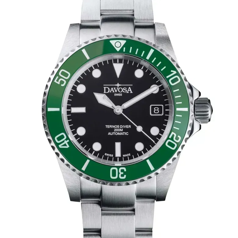 Ternos Diver Automatic 200m Swiss-Made Green and Black Unisex Diver Watch 161.550.70 Without Loupe