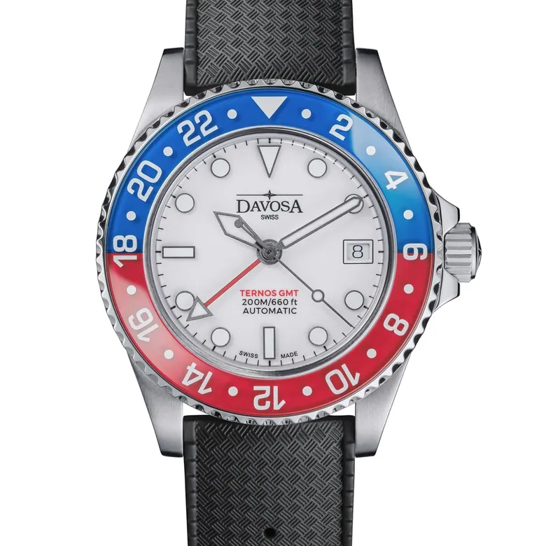 Ternos GMT Lucent Automatic 200m GMT White Blue-Red Black Rubber Watch 161.593.55