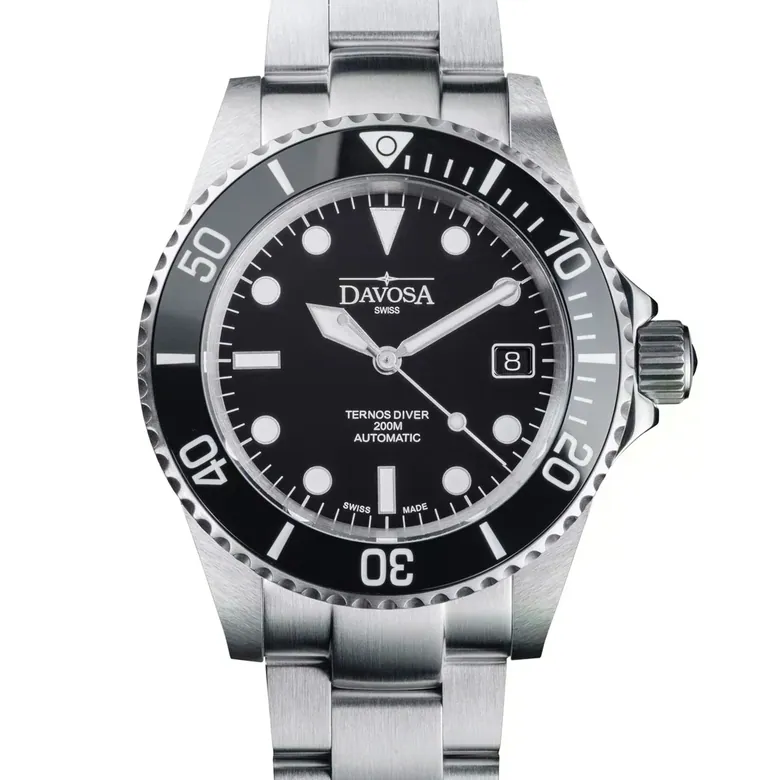Ternos Diver Automatic 200m Swiss-Made Black Unisex Diver Watch 161.550.50 No Loupe