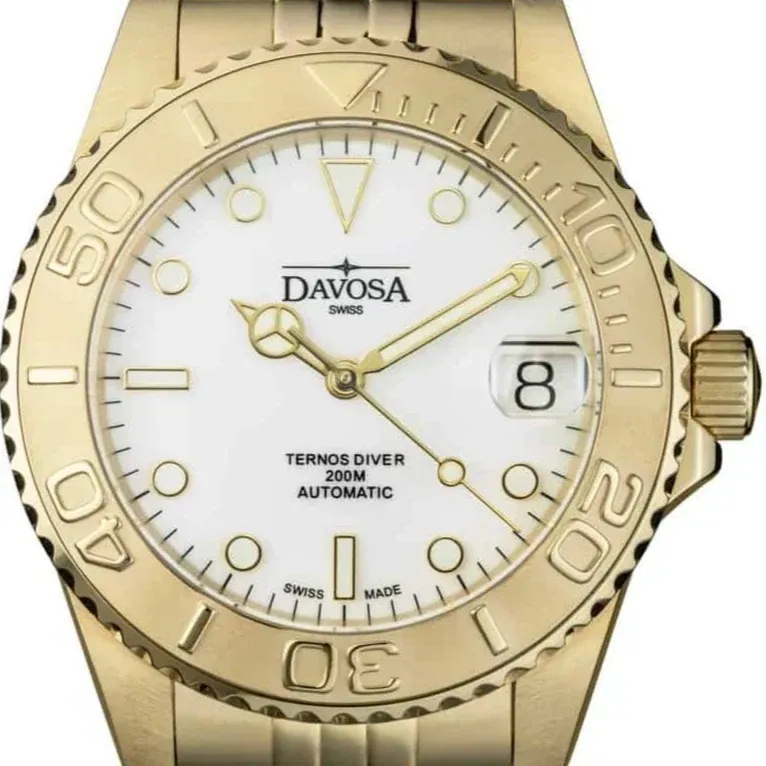 Ternos Medium Automatic 200M Swiss-Made Golden Unisex Diver Watch 16619802