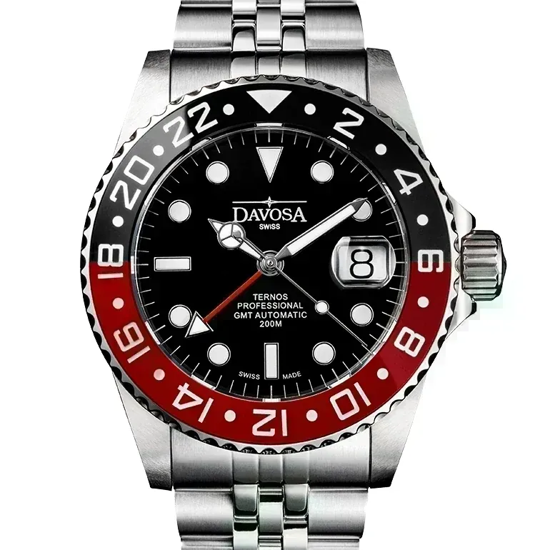 Ternos Professional Automatic 200m GMT Black Red Diving Watch 16157190