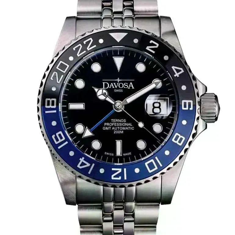 Ternos Professional Automatic 200m GMT Black Blue Diving Watch 16157104
