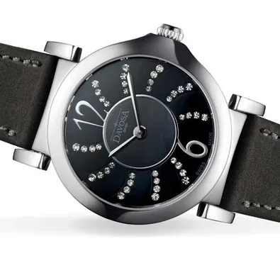 Arielle Quartz Swiss-Made Black Ladies Dress Watch
