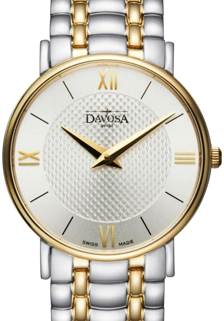 Pianos II Quartz Swiss-Made Guilloche Silver Gold Ladies Watch 1685811