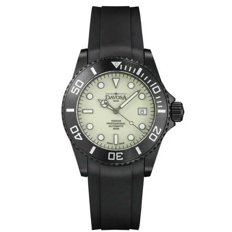 Ternos Professional Auto Megalume Black DLC Diving Watch 16158310 Limited Edition
