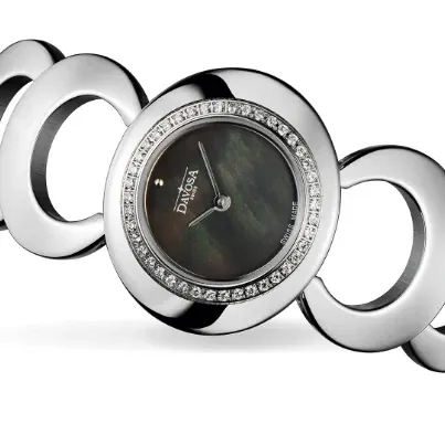 Vintage 60s Quartz Silver Black Executive Watch 16857050