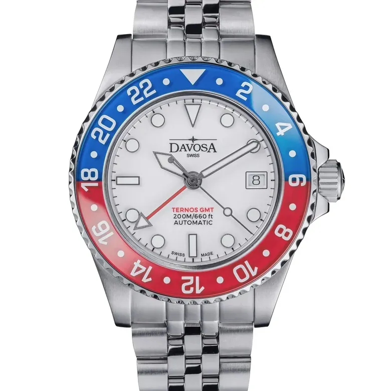 Ternos GMT Lucent Automatic 200m GMT White Blue-Red PentaLink Watch 161.592.02