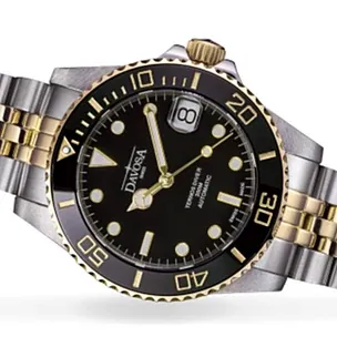 Ternos Medium Automatic Swiss-Made Black Gold Diver Watch 16619705