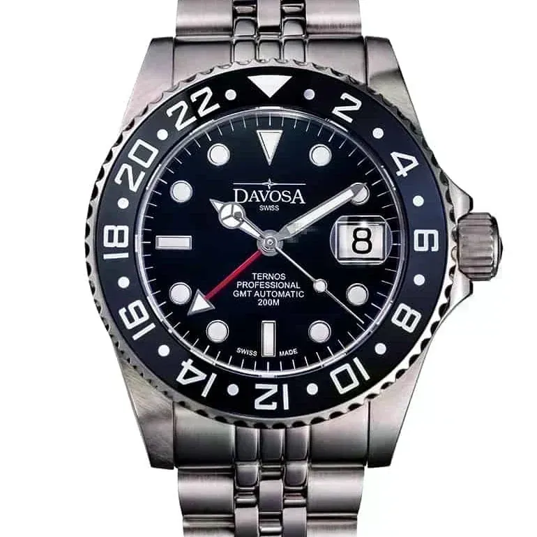 Ternos Professional Automatic 200m GMT Black Diving Watch 16157105