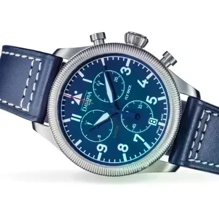 Aviator Fly Back Quartz Chronograph Blue Men's Pilot Watch 16249945