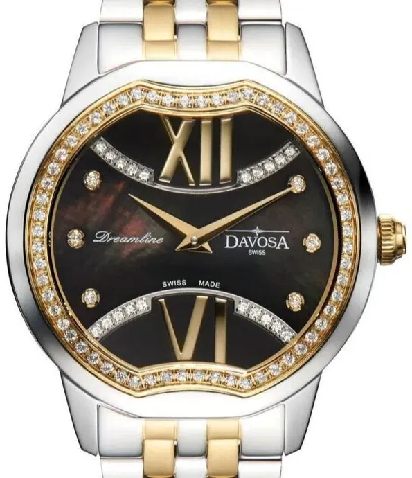 Dreamline II Quartz Swiss-Made Black Silver Golden Ladies Watch 168577
