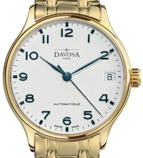 Classic Automatic Swiss-Made White Gold-Tone Executive Watch