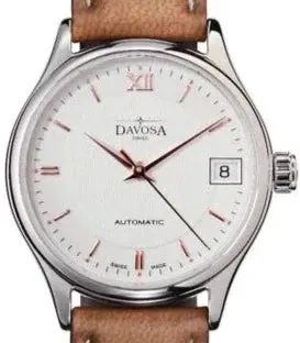 Classic Vegan Automatic Swiss-Made White Rose Gold Executive Watch 166