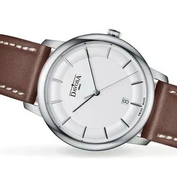 Amaranto Quartz Swiss-Made White Brown Executive Watch 16756115