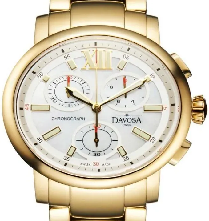 Oval Edition Quartz Chronograph White PVD Gold Ladies Watch 16857915