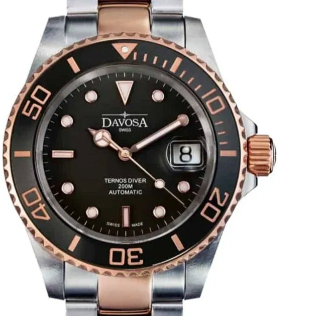 Ternos Ceramic Automatic Swiss-Made Black Rose Gold Diving Watch 16155565