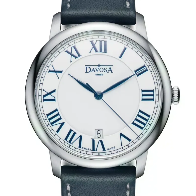 Amaranto Quartz Swiss-Made White Blue Executive Watch 16248022