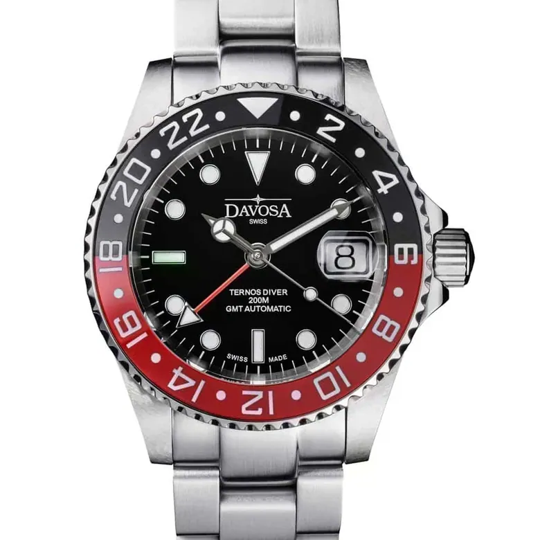 Ternos Ceramic Automatic GMT Black Red Diving Watch 16159090