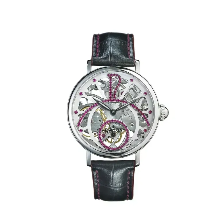 Grande Diva Mechanical Swiss-Made Skeleton Black Ladies Watch 16550060