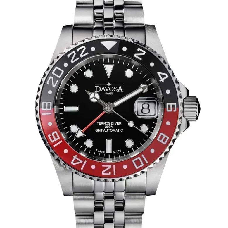 Ternos Ceramic Automatic GMT Black Red Diving Watch 16159009