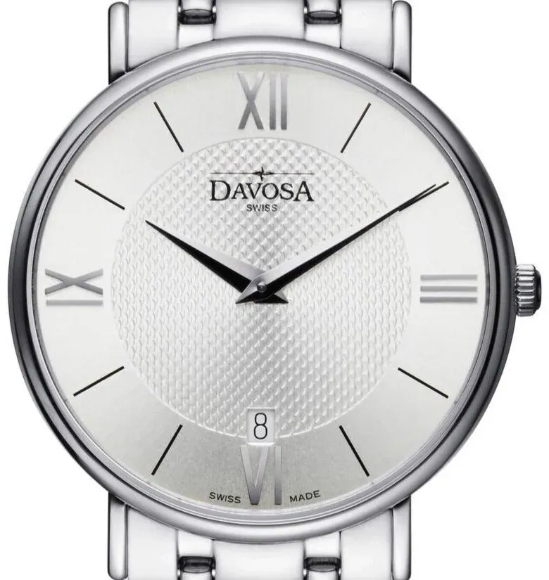 Pianos II Quartz Guilloche Silver Executive Watch 16347615