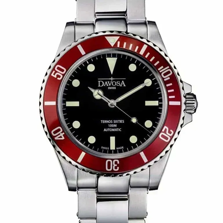 Ternos Sixties Automatic 100m Black Burgundy Diving Watch 16152560