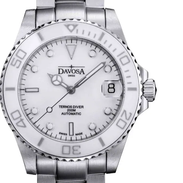 Ternos Medium Automatic Swiss-Made White Diving Watch