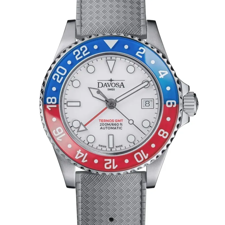 Ternos GMT Lucent Automatic 200m GMT White Blue-Red Grey Rubber Watch 161.593.15