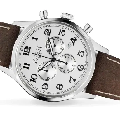 Heritage Quartz Chronograph White Brown Executive Watch 16247916