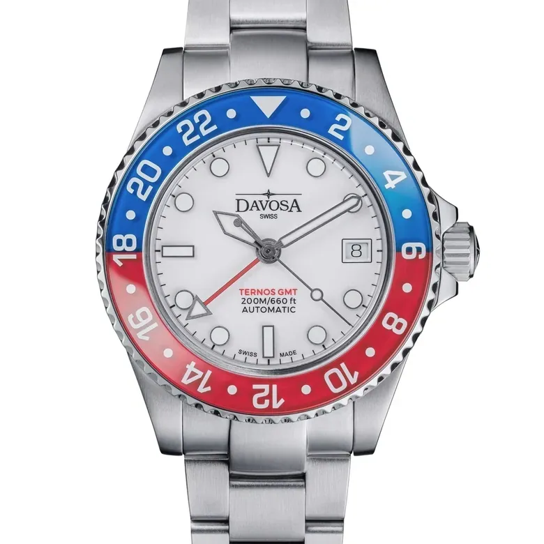 Ternos GMT Lucent Automatic 200m GMT White Blue-Red TriaLink Watch 161.592.20